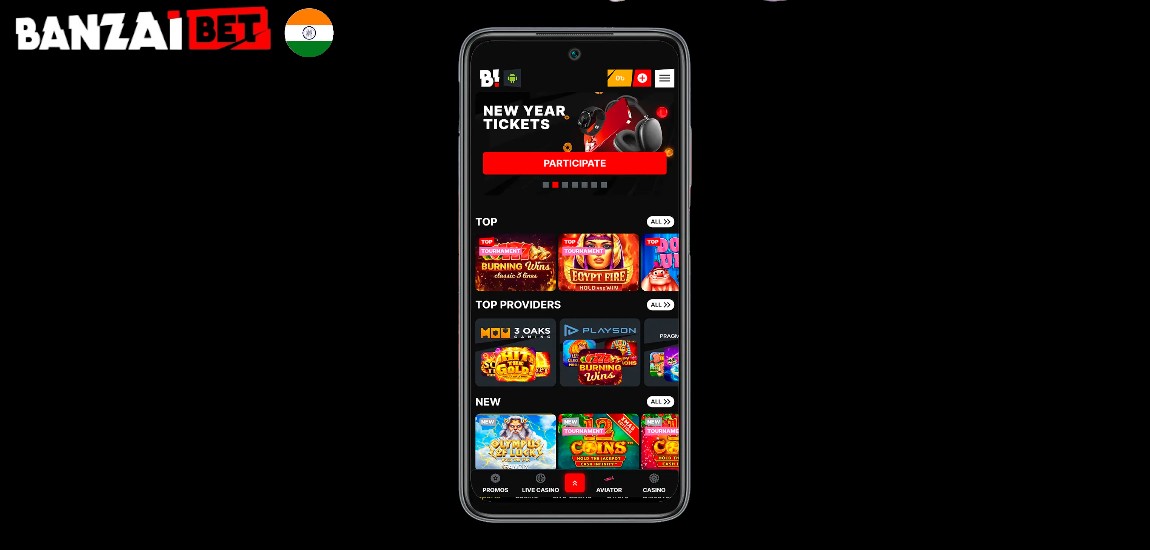 Popular games on the BanzaiBet Casino app